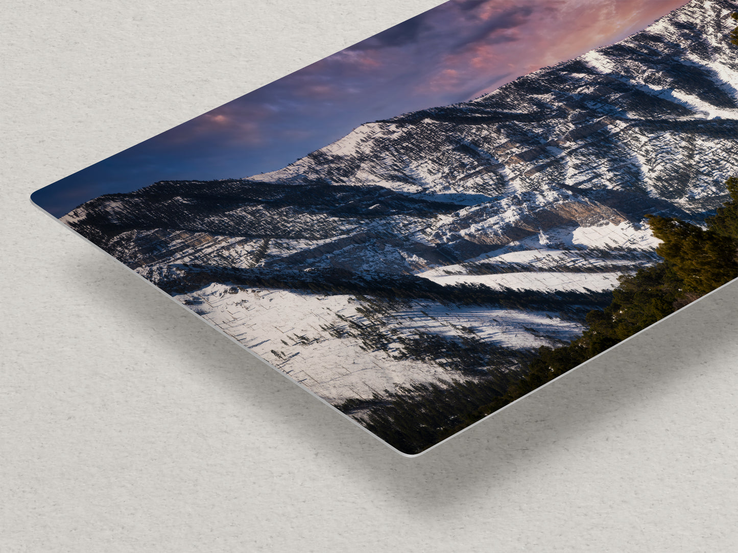 Mt Charleston Nevada Mountain Picture, Snowy Scenery Nature Photo Relaxation Artwork, Winter Landscape for Office, Dorm, Bohemian Decor