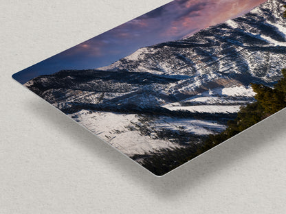 Mt Charleston Nevada Mountain Picture, Snowy Scenery Nature Photo Relaxation Artwork, Winter Landscape for Office, Dorm, Bohemian Decor