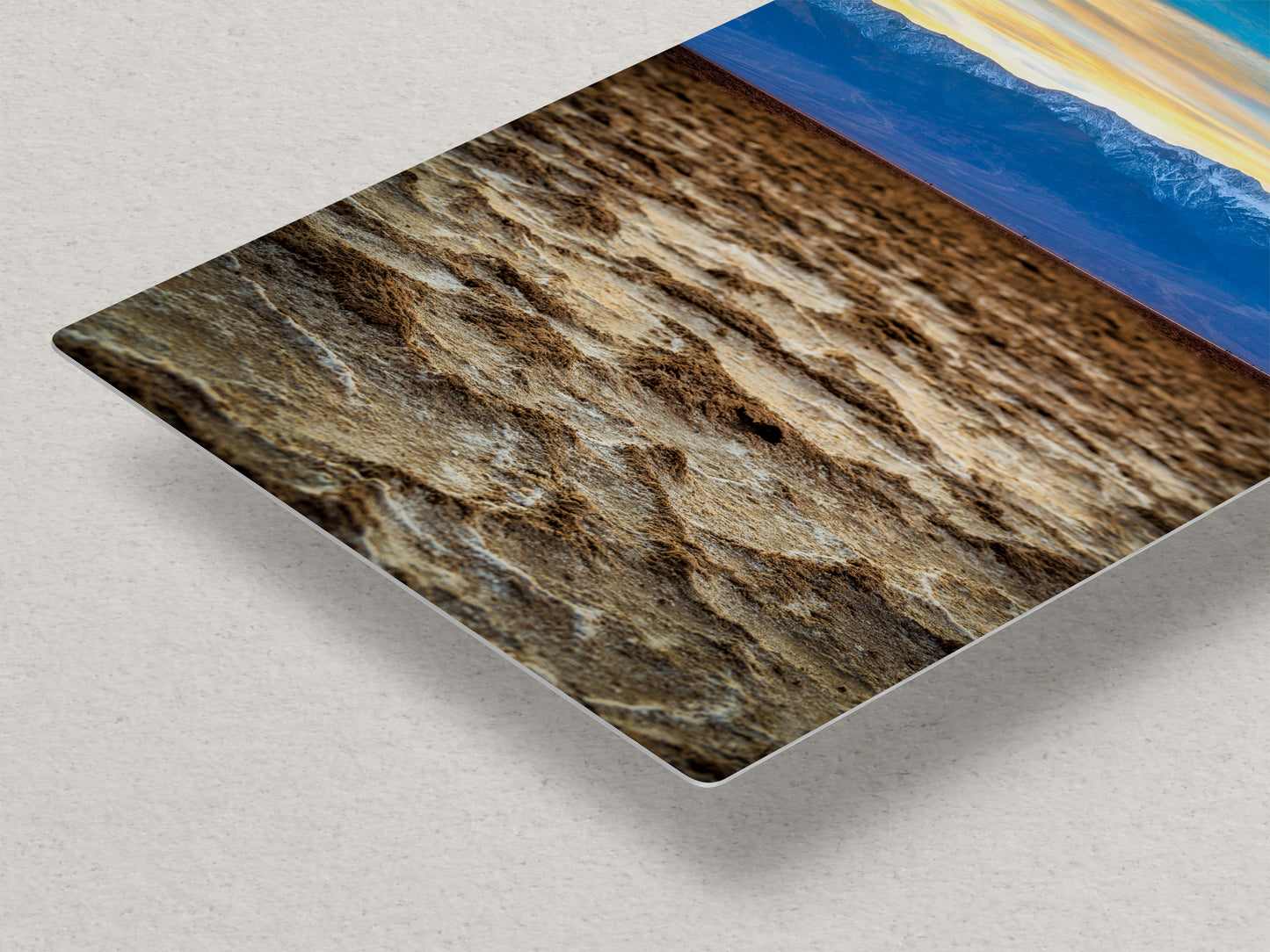 Death Valley National Park California Desert Picture Nature Photo, Badwater Basin Salt Flats and Telescope Peak Sunset Photo for House Decor