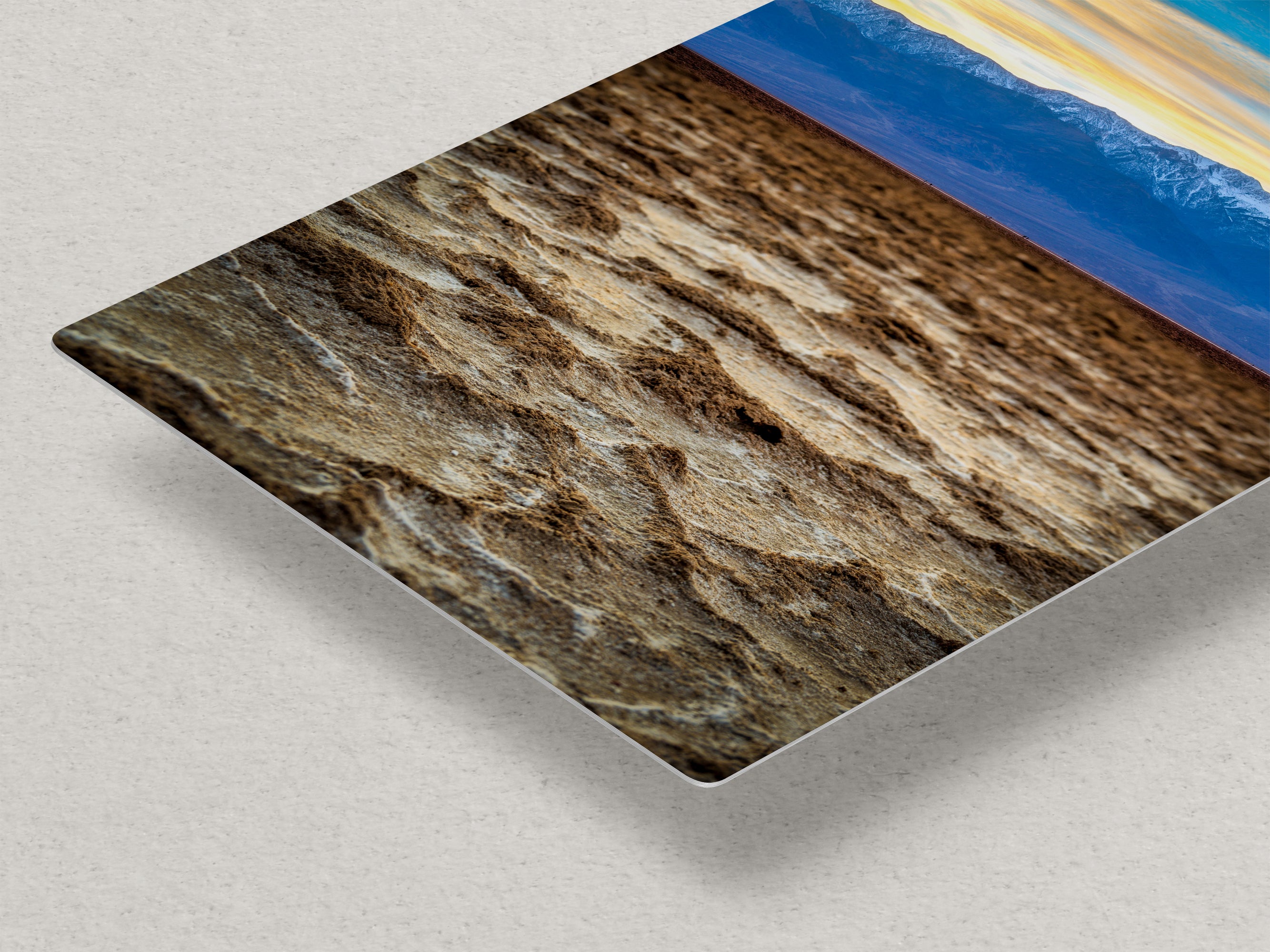 Death Valley National Park California Desert Picture Nature Photo, Badwater Basin Salt Flats and Telescope Peak Sunset Photo for House Decor