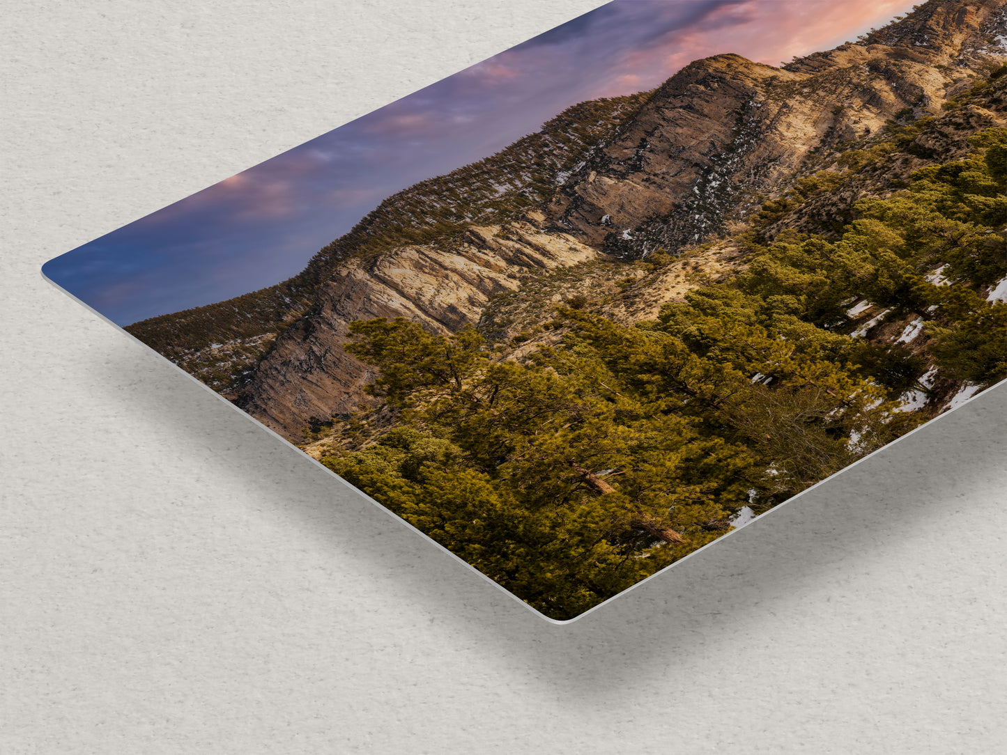 Mt Charleston Nevada Mountain Picture, Snowy Scenery Nature Photo Relaxation Artwork | Winter Landscape for Office, Dorm, Bohemian Decor