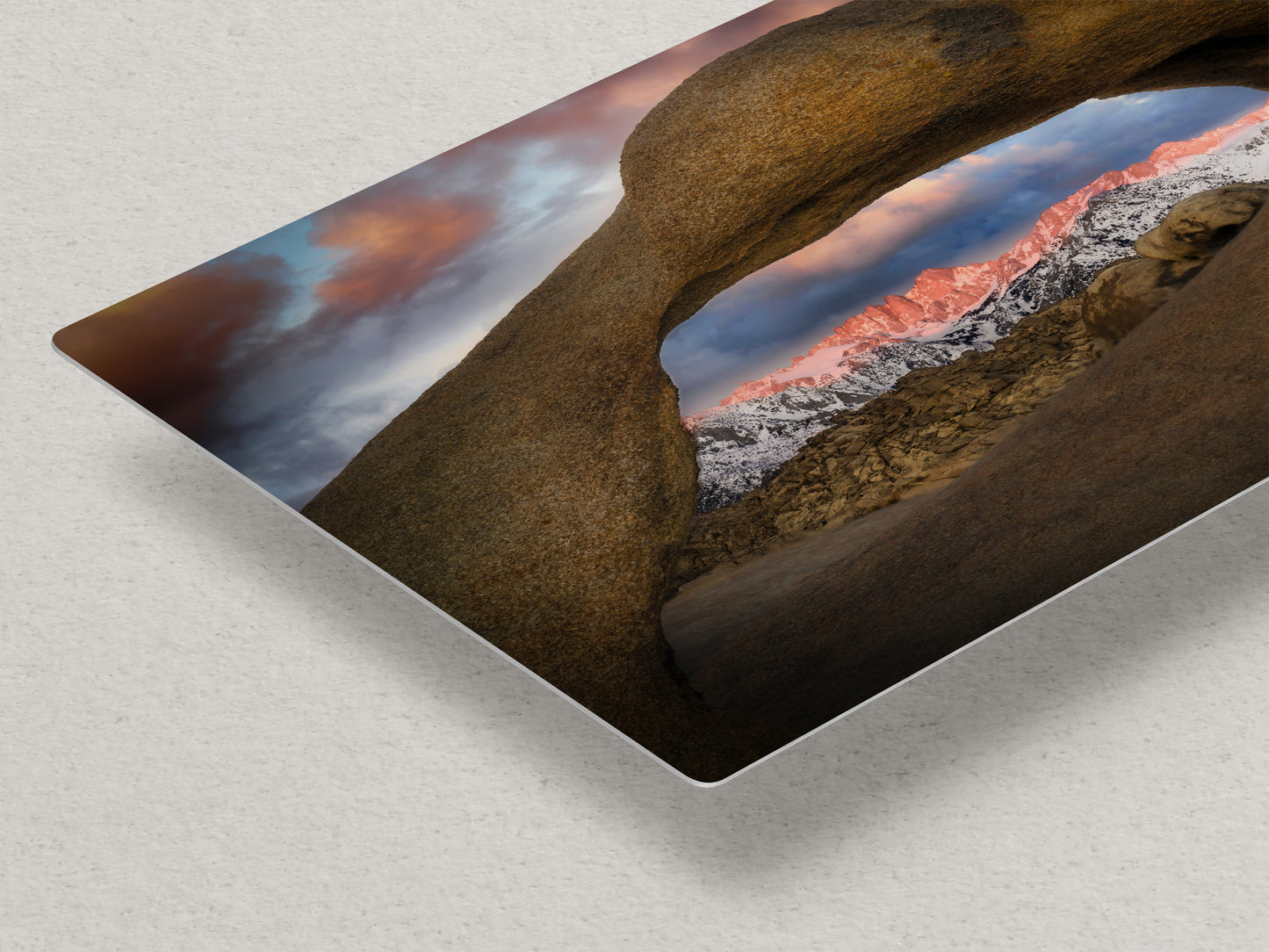 Mount Whitey & Mobius Arch Mountain Picture, Nature Photo from Alabama Hills for Relaxation Art for Meditation, Office, and House Decor