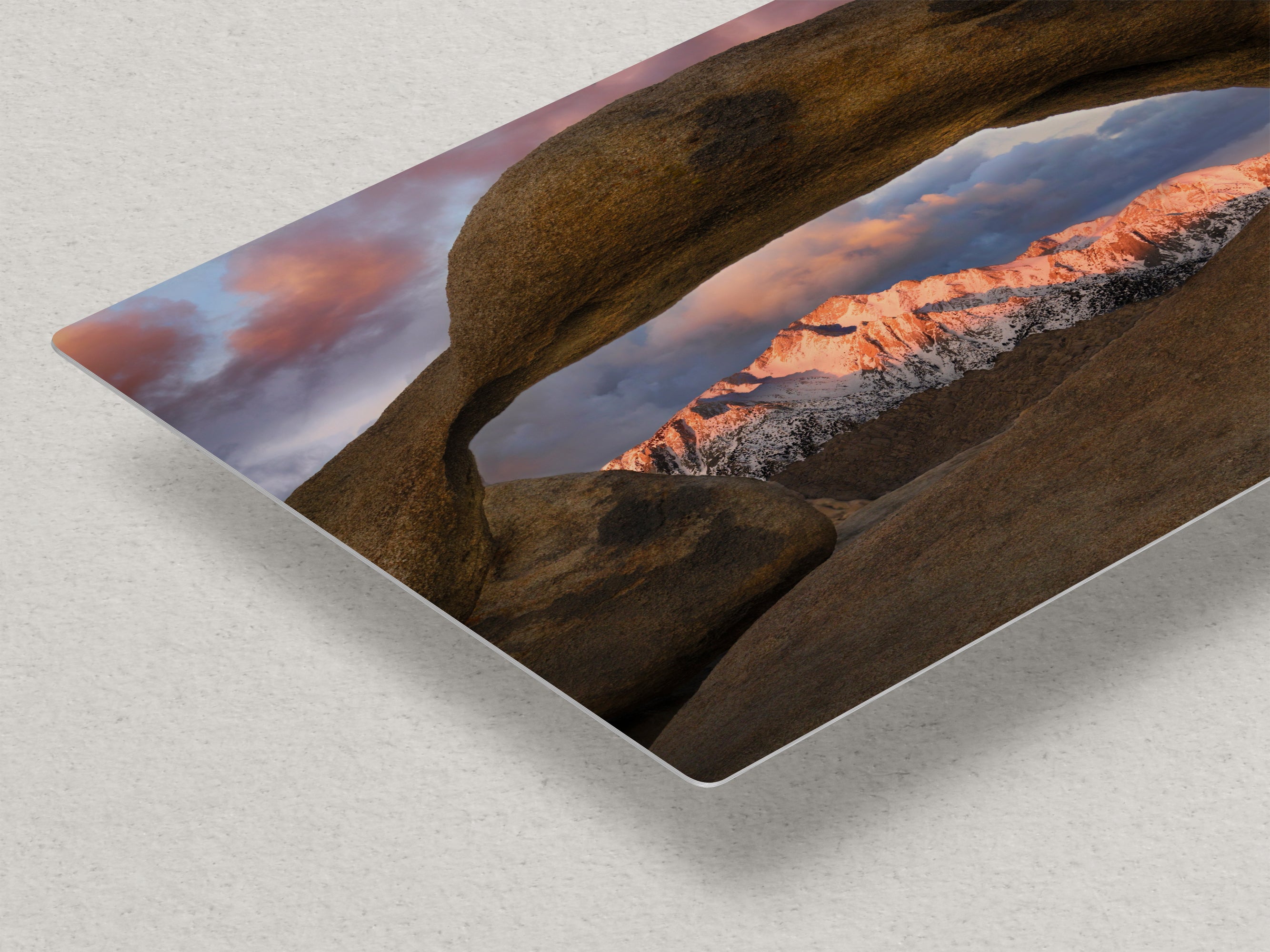 Lone Pine & Mobius Arch Mountain Picture, Nature Photo from Alabama Hills for Relaxation Art for Meditation, Office, and House Decor