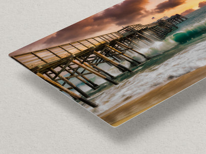 Southern California Coastline Ocean Picture Nature Photo, Relaxation Artwork, Newport Beach Pier Wall Art, Coastal Sunset Decor