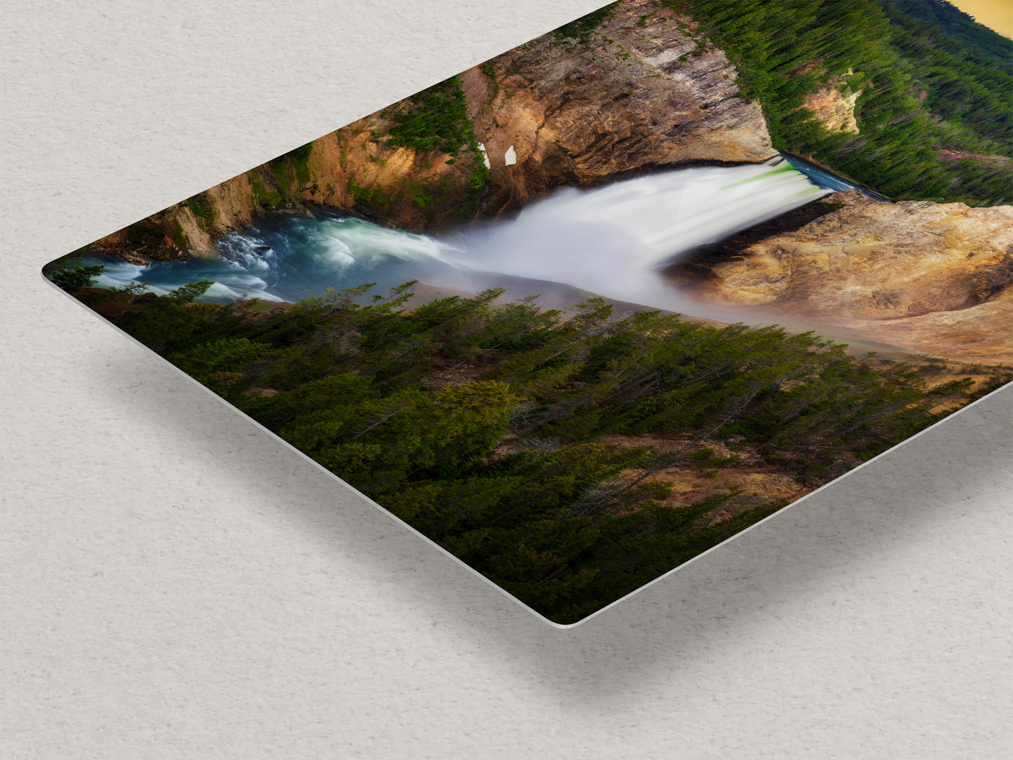 Yellowstone Falls National Park Waterfall Picture Nature Photo Relaxation Artwork Bohemian Style Wyoming Landscape, Meditation & House Decor