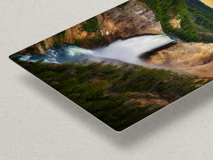 Yellowstone Falls National Park Waterfall Picture Nature Photo Relaxation Artwork Bohemian Style Wyoming Landscape, Meditation & House Decor