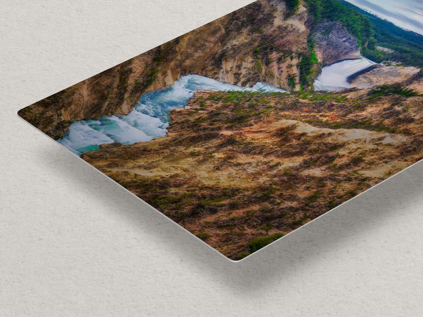 Yellowstone Falls National Park Canyon Waterfall Picture Nature Photo Relaxation Artwork Bohemian Style Wyoming Landscape, Meditation & House Decor