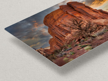 Monument Valley Arizona Desert Picture Cactus Nature Photo, Bohemian Style Relaxation Artwork for Meditation, Apartment, Office & House Decor