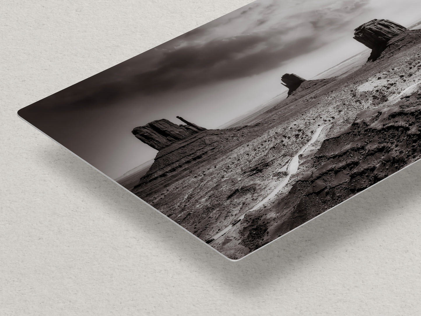 Monument Valley Arizona Desert Picture, Black and White Nature Photo, Bohemian Style Relaxation Artwork for Meditation, Apartment, Office & House Decor