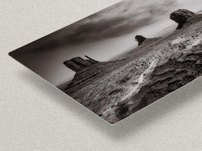 Monument Valley Arizona Desert Picture, Black and White Nature Photo, Bohemian Style Relaxation Artwork for Meditation, Apartment, Office & House Decor