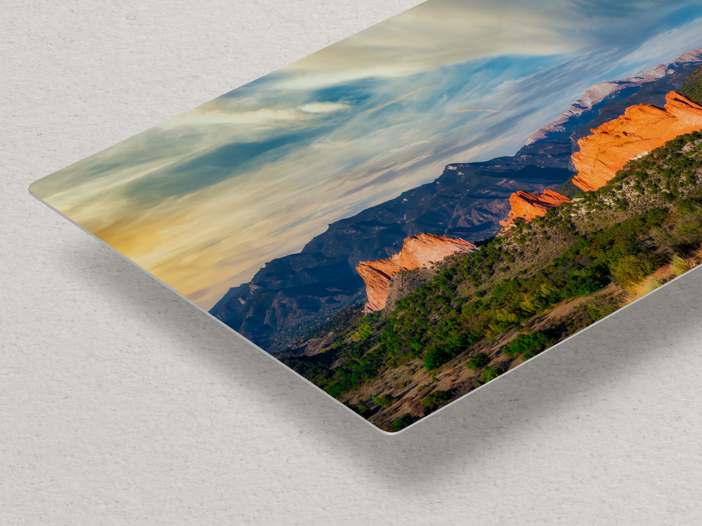 Garden of the Gods & Pikes Peak Colorado Mountain Picture Nature Photo, Rocky Mountain Relaxation Artwork for Meditation/Office/House Decor