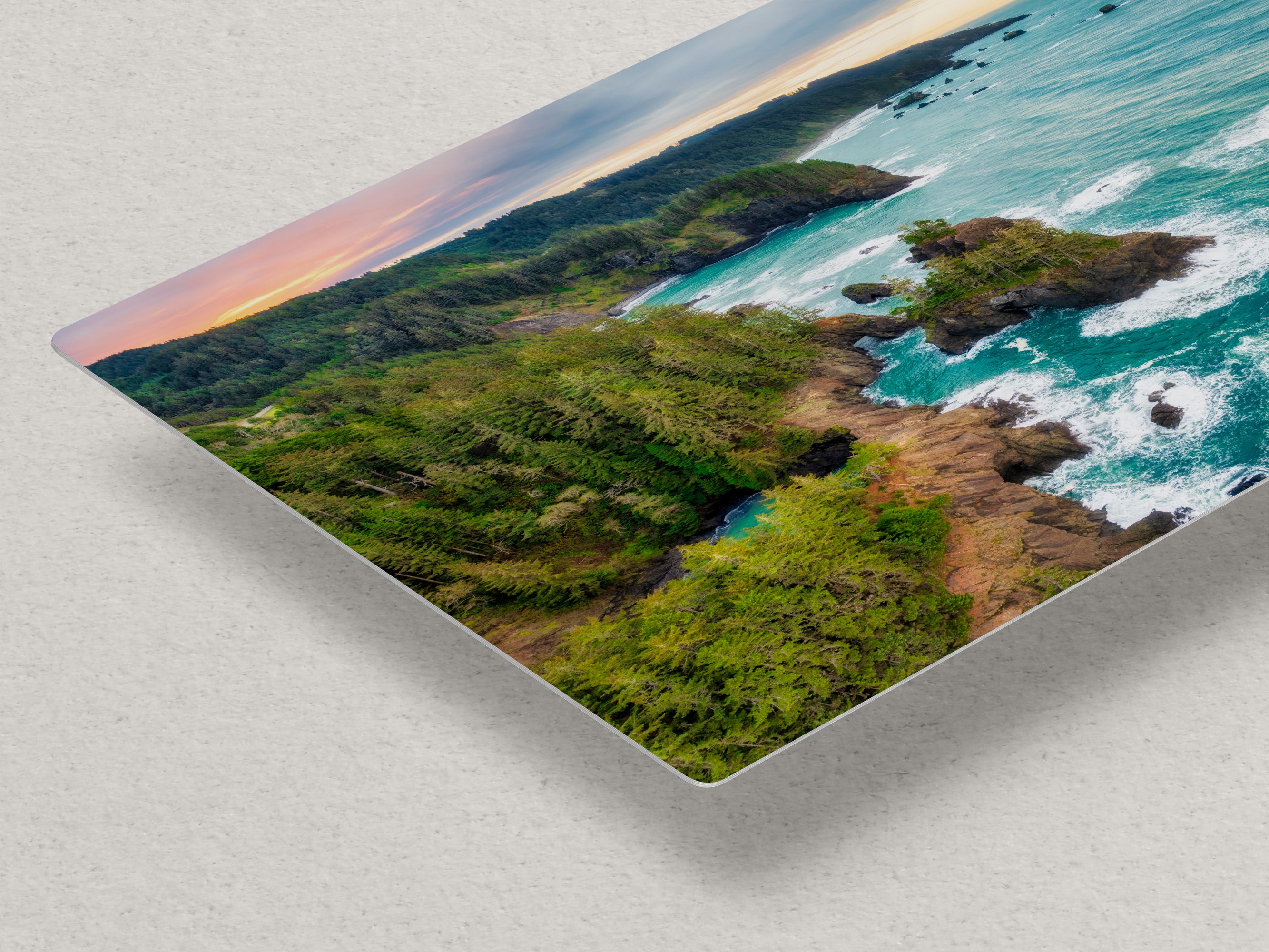 Oregon Coast Ocean Picture, Pacific Northwest Sunrise Nature Photo Relaxation Artwork for Meditation, Apartment, Office & House Decor