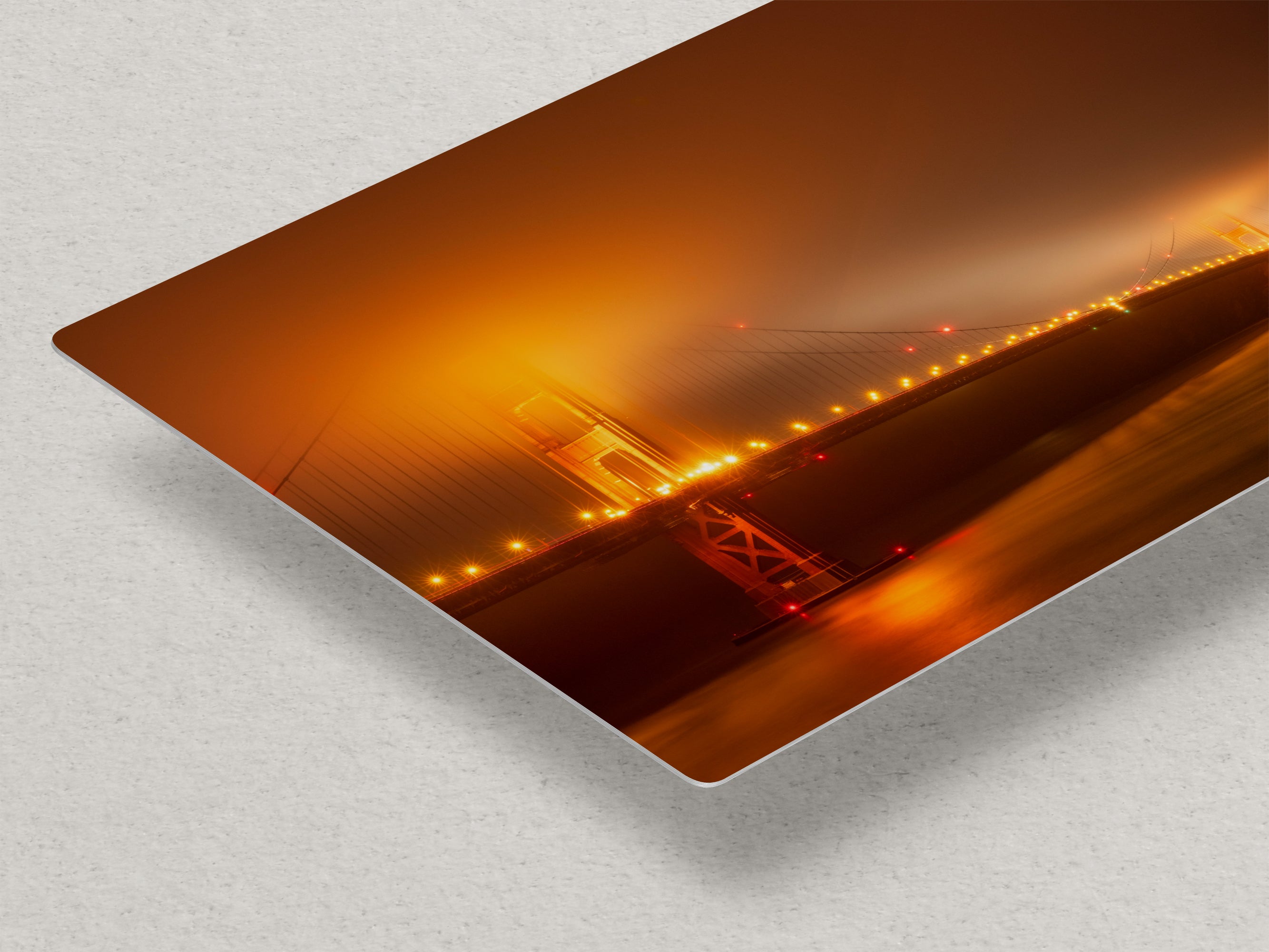 San Francisco Golden Gate Bridge Picture Foggy Night Wall Art | Fine Art Print for House Decor, Office, Dorm, Meditation, Relaxation Artwork