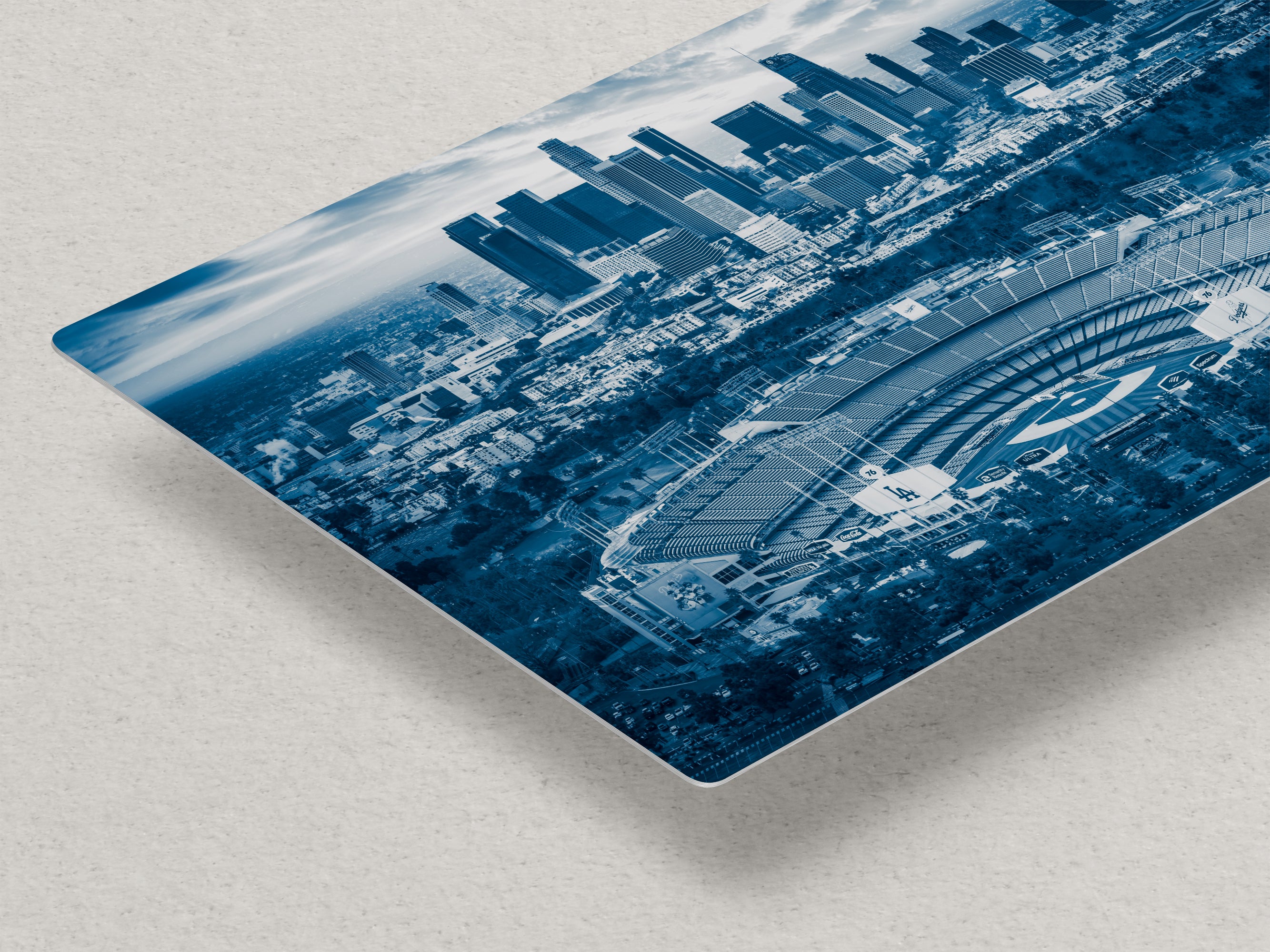 Los Angeles Dodgers Baseball Stadium, LA Skyline Blue Urban Cityscape Photo