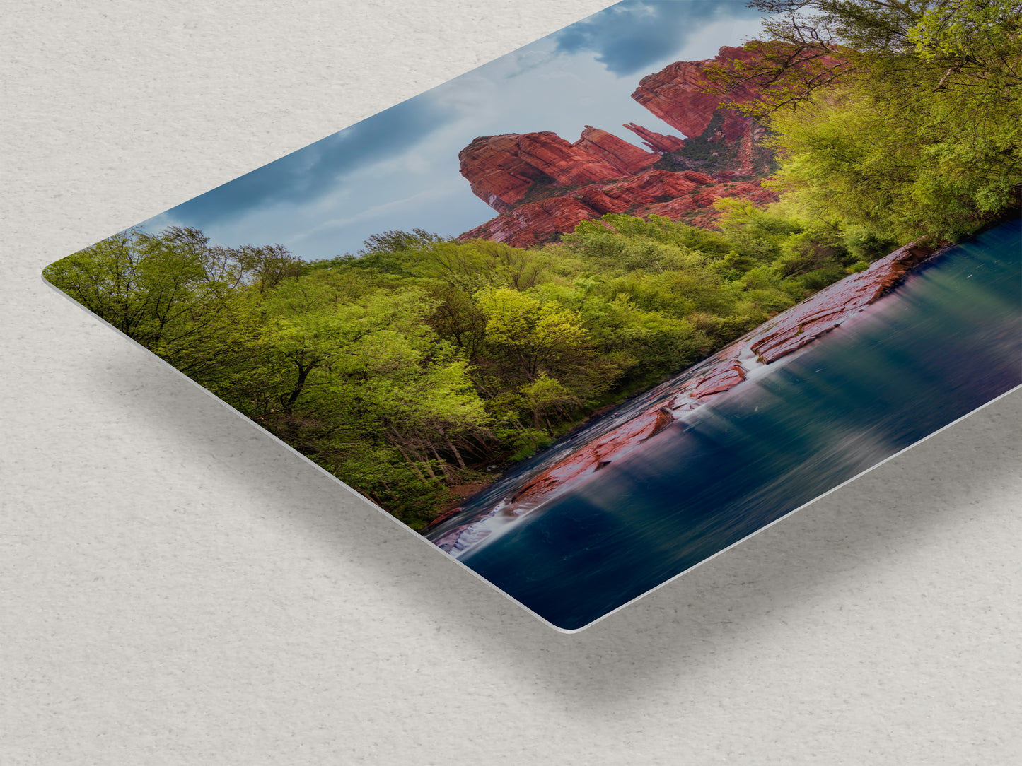 Cathedral Rock with Oak Creek, Sedona Arizona Desert Picture Nature Photo Relaxation Artwork for Meditation, Office, and House Decor