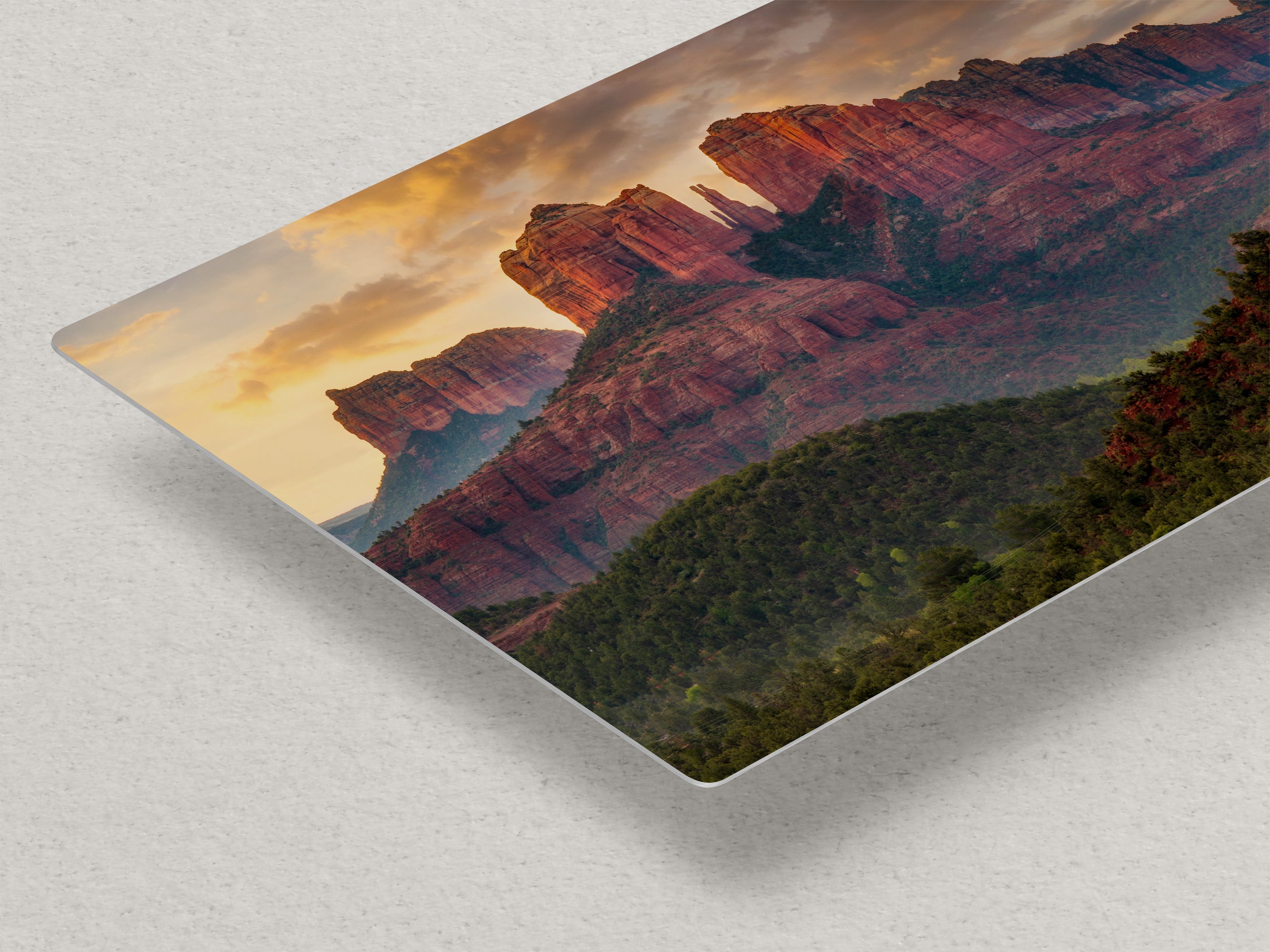 Cathedral Rock, Moody Sedona Arizona Desert Picture Nature Photo Relaxation Artwork for Meditation, Office, and House Decor