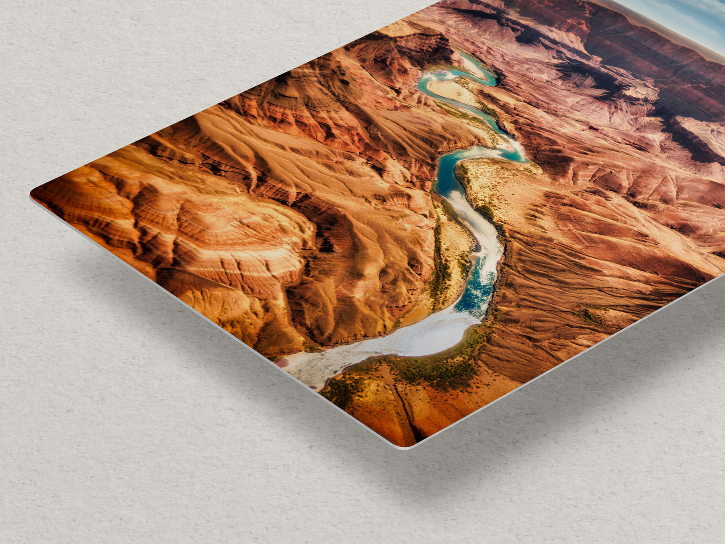 Grand Canyon National Park, Arizona Desert Picture Nature Photo with Colorado River, Bohemian Style Relaxation Artwork for Meditation, Office & House Decor