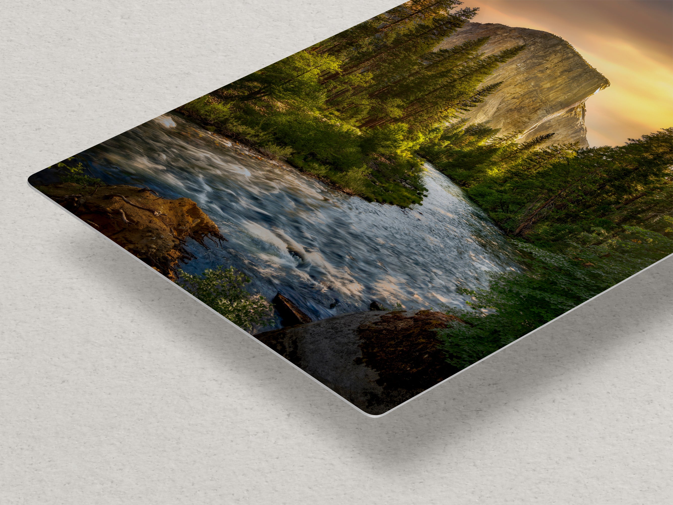 El Capitan Yosemite National Park Nature Photo with Merced River, Granite Mountain Picture Relaxation Artwork for Meditation, Dorm, Office, or House Decor