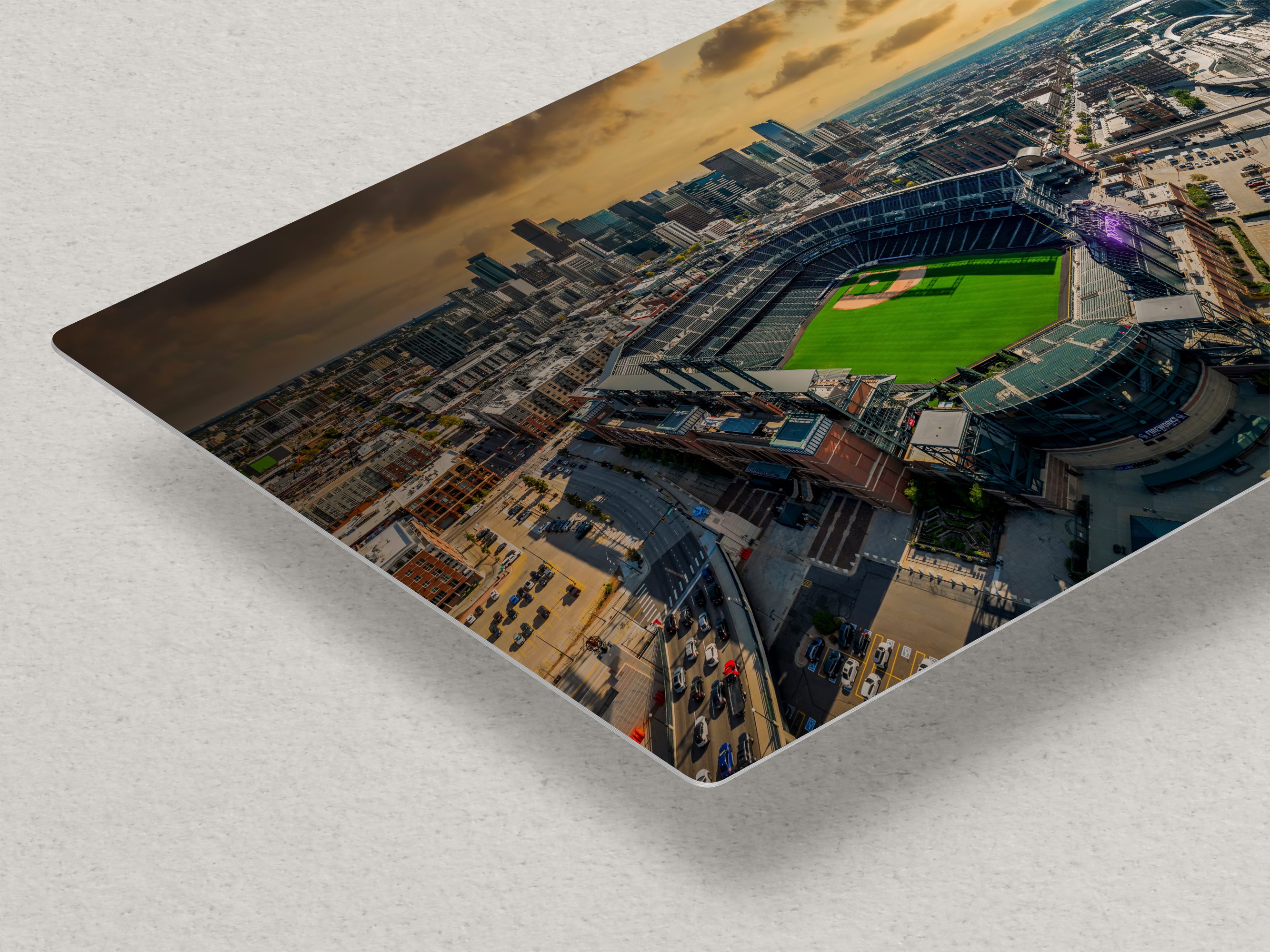 Colorado Rockies Baseball Stadium, Coors Field Denver Colorado Skyline Print for Man Cave Decor & Sports Fans