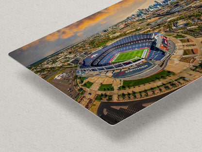 Denver Broncos Football Stadium | Mile High Stadium Denver Colorado Skyline Print | Sports Decor, Man Cave Art