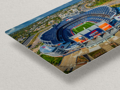 Denver Broncos Football Stadium, Mile High Stadium Denver Colorado Skyline Print, Sports Decor, Man Cave Art