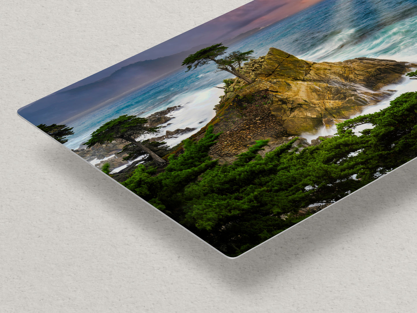 Lone Cypress Monterey Bay California Coastline Ocean Picture Nature Photo Relaxation Artwork for Meditation, Office, Dorm, House Decor