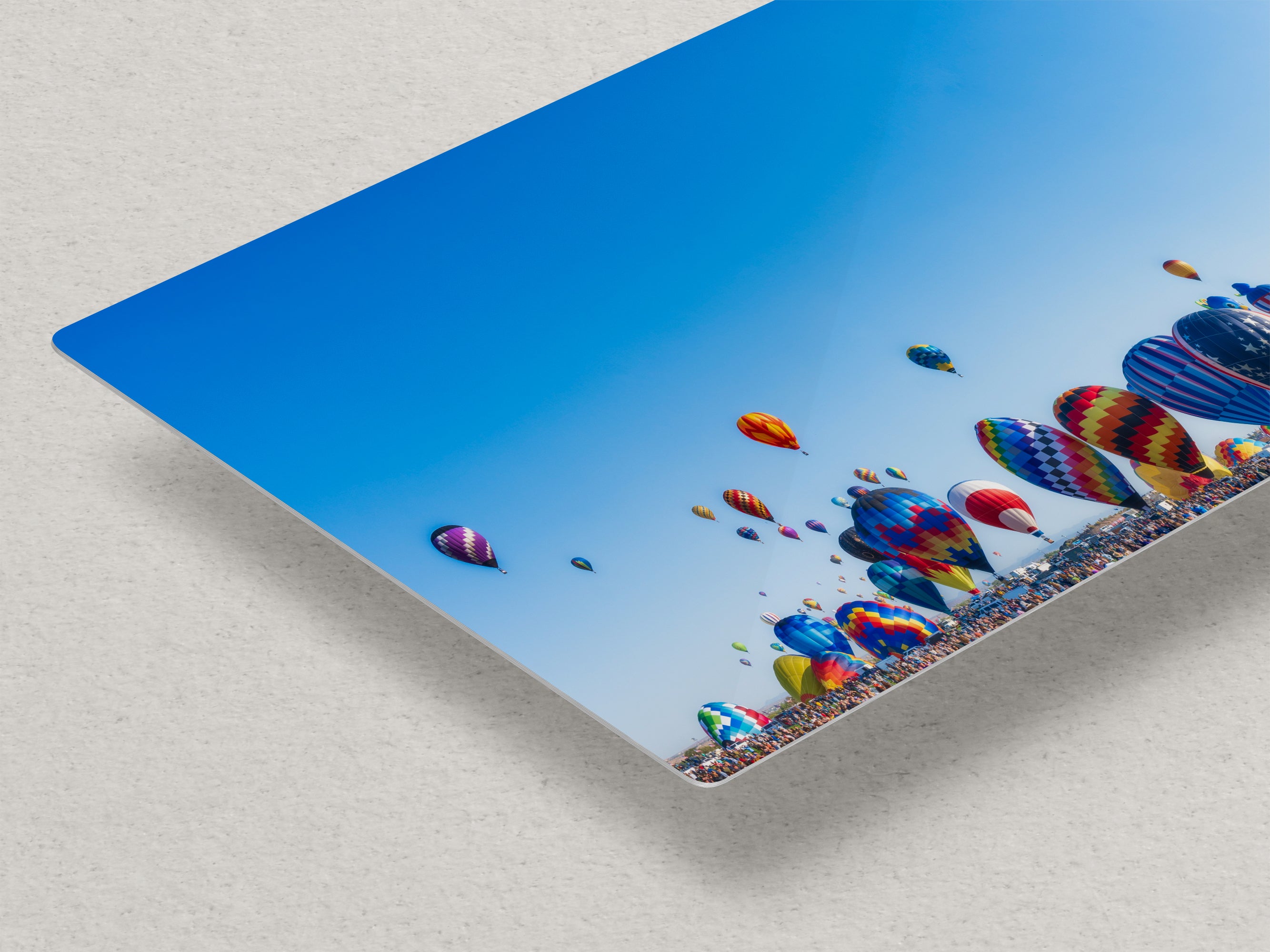 Hot Air Balloon Festival Mass Ascension Panorama Photo, Albuquerque New Mexico Balloon Fiesta Wall Art, Office, Cubicle & House Decor