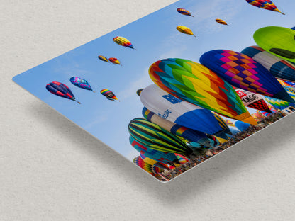Hot Air Balloon Festival Mass Ascension Panorama Photo Lift Off | Albuquerque New Mexico Balloon Fiesta Wall Art | Office, Cubicle & House Decor