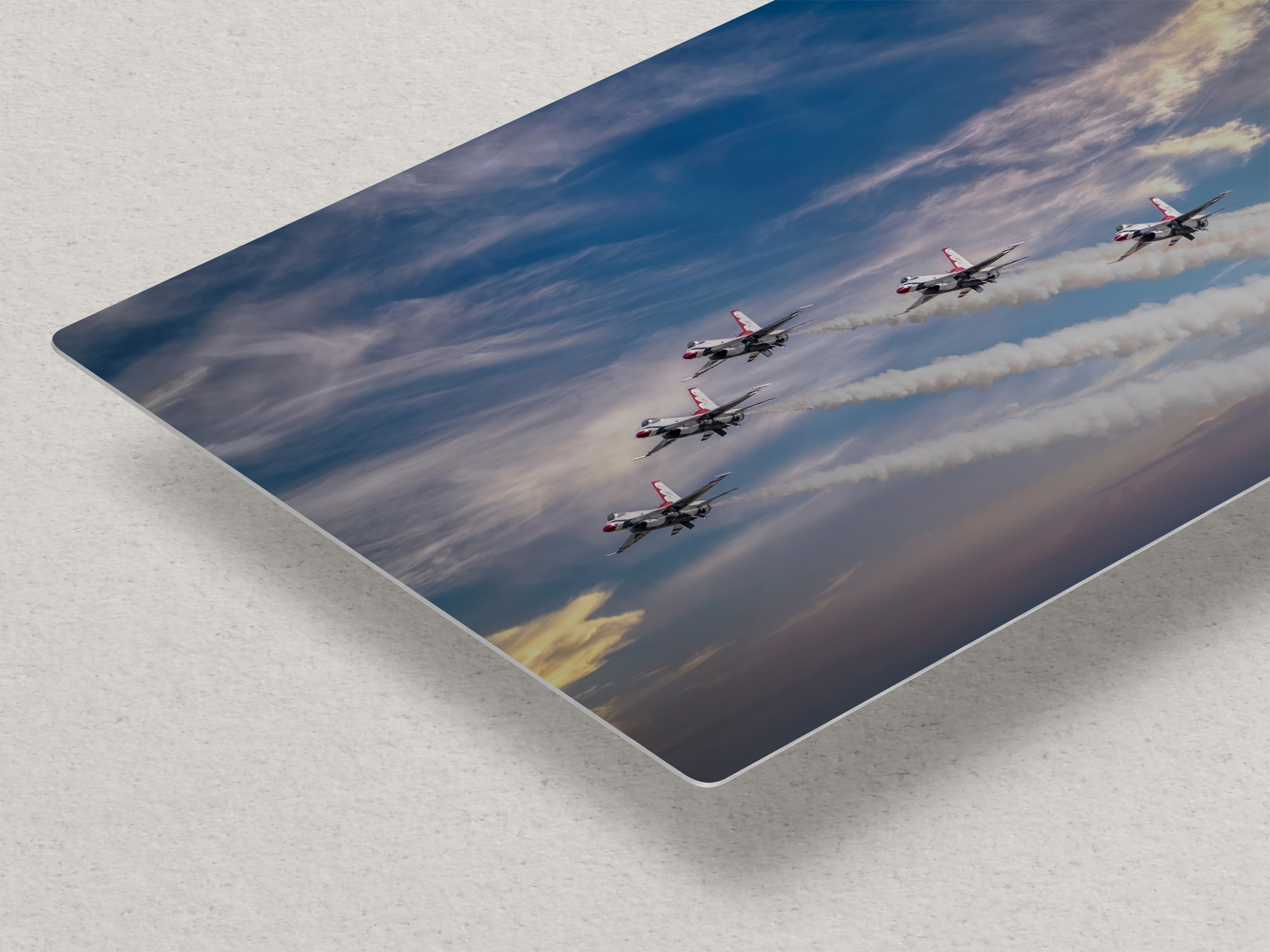 US Airforce Thunderbirds F-16 Fighting Falcon Aviation Artwork, Man Cave Decor & Garage Art | Military Jet Fighter Poster