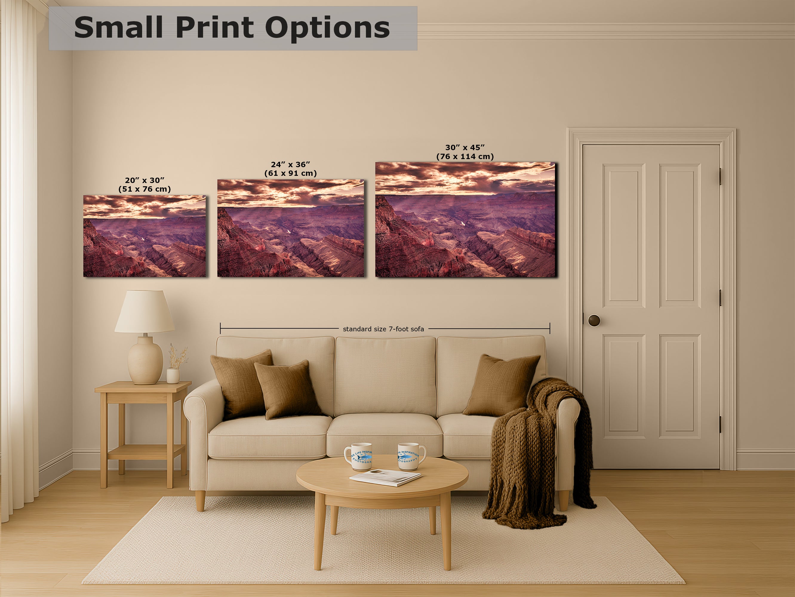 Grand Canyon National Park, Arizona Desert Picture Sunset Nature Photo, Bohemian Style Relaxation Artwork for Meditation, Apartment, Office & House Decor