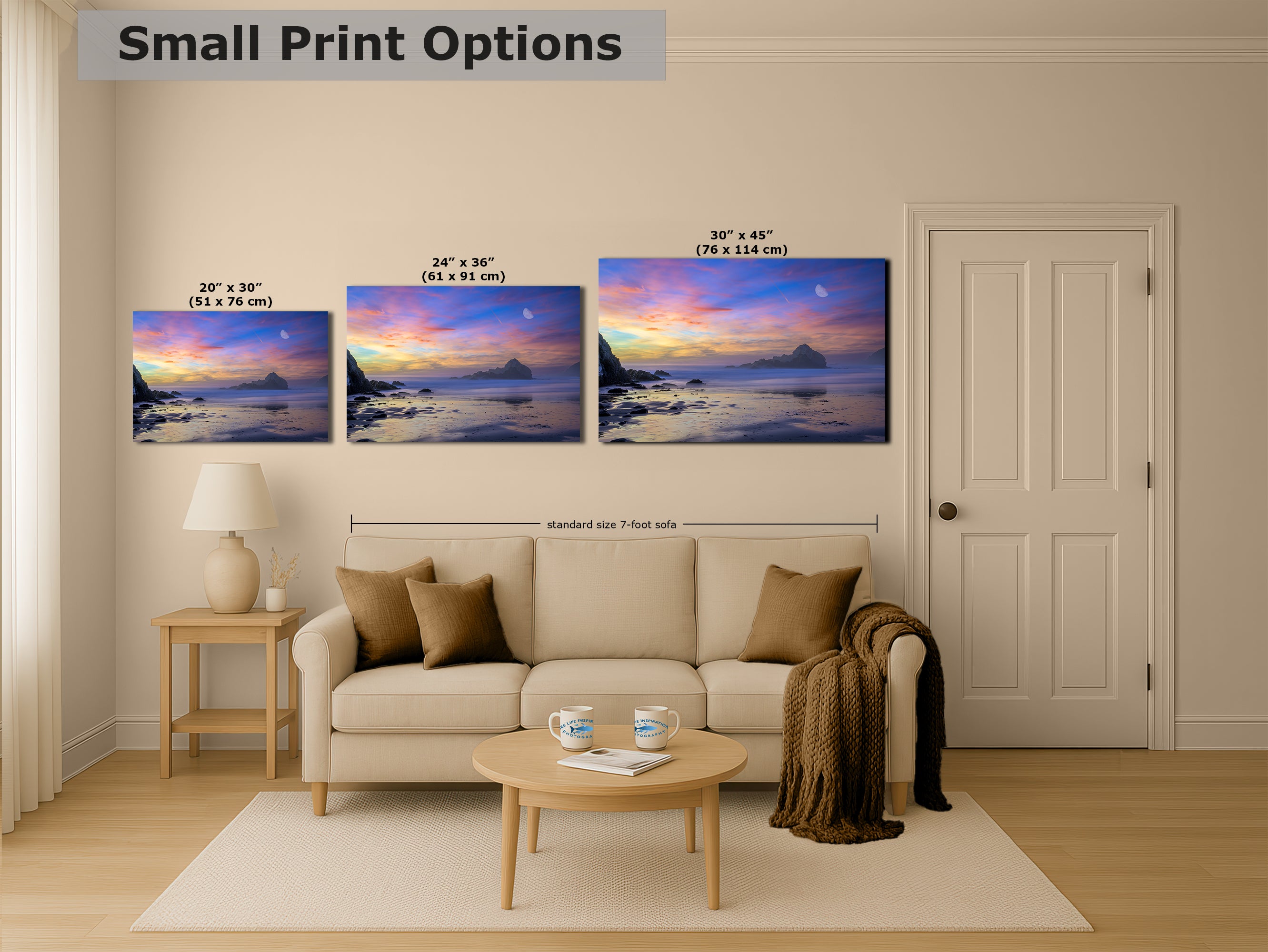 Limited Edition Fine Art Photography California Coastline Ocean Picture, Pfeiffer Beach Purple Sunset