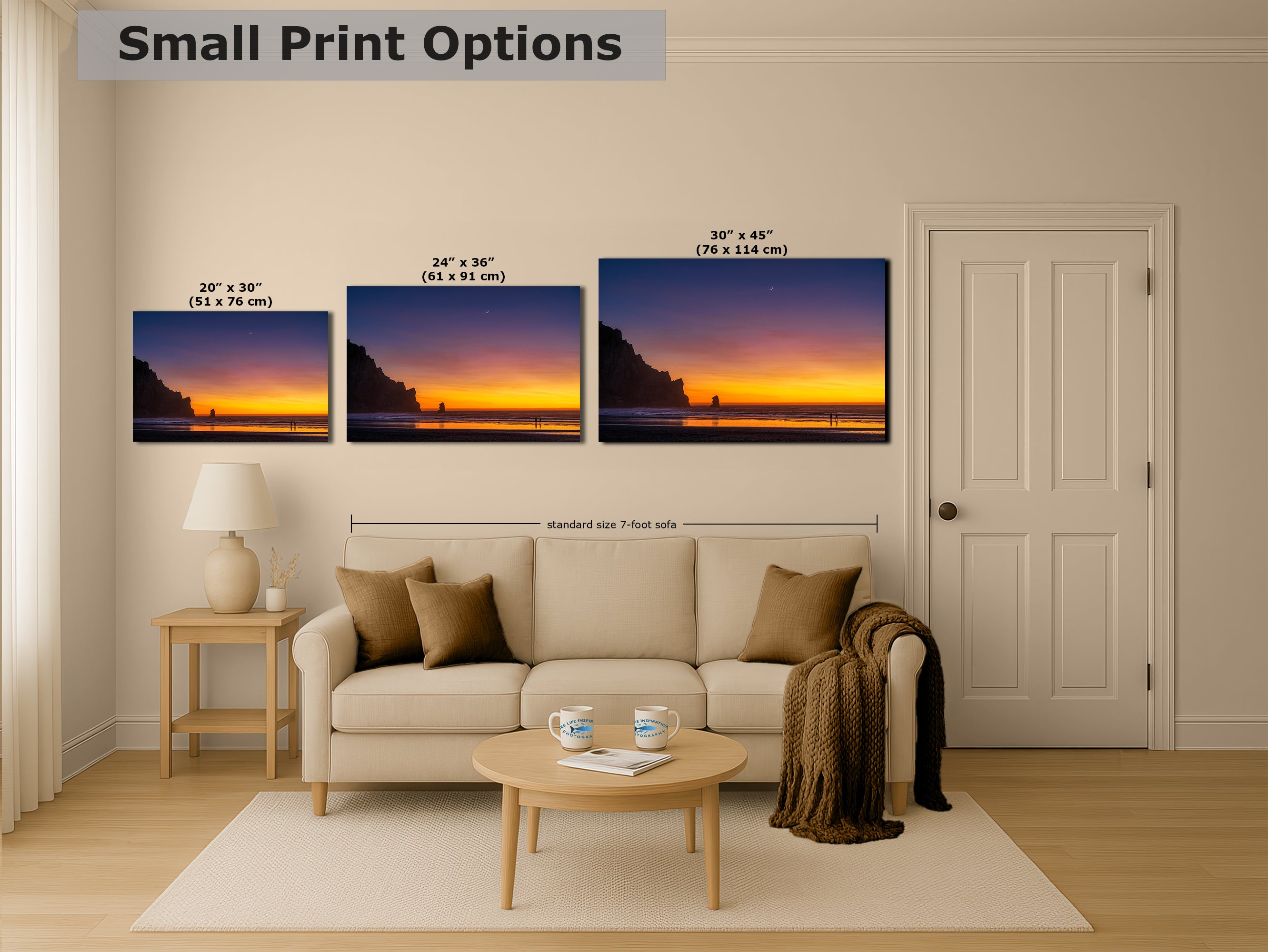 Limited Edition Fine Art Photography, Ocean Picture Morro Bay California Coastline Crescent Sunset