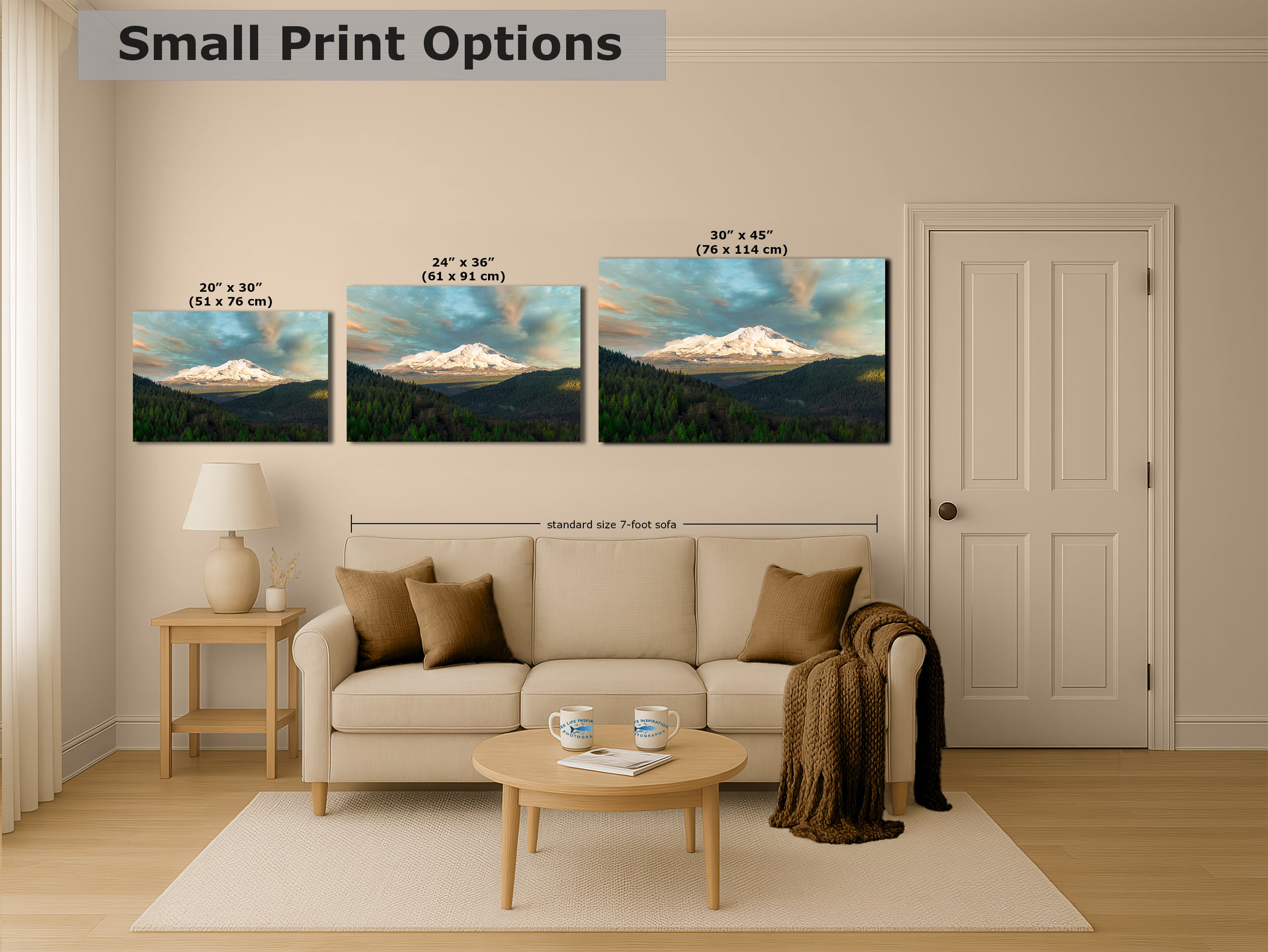 Mount Shasta Mountain Picture Nature Photo, California Mountain Relaxation Artwork for Meditation, Office, Apartment and House Decor