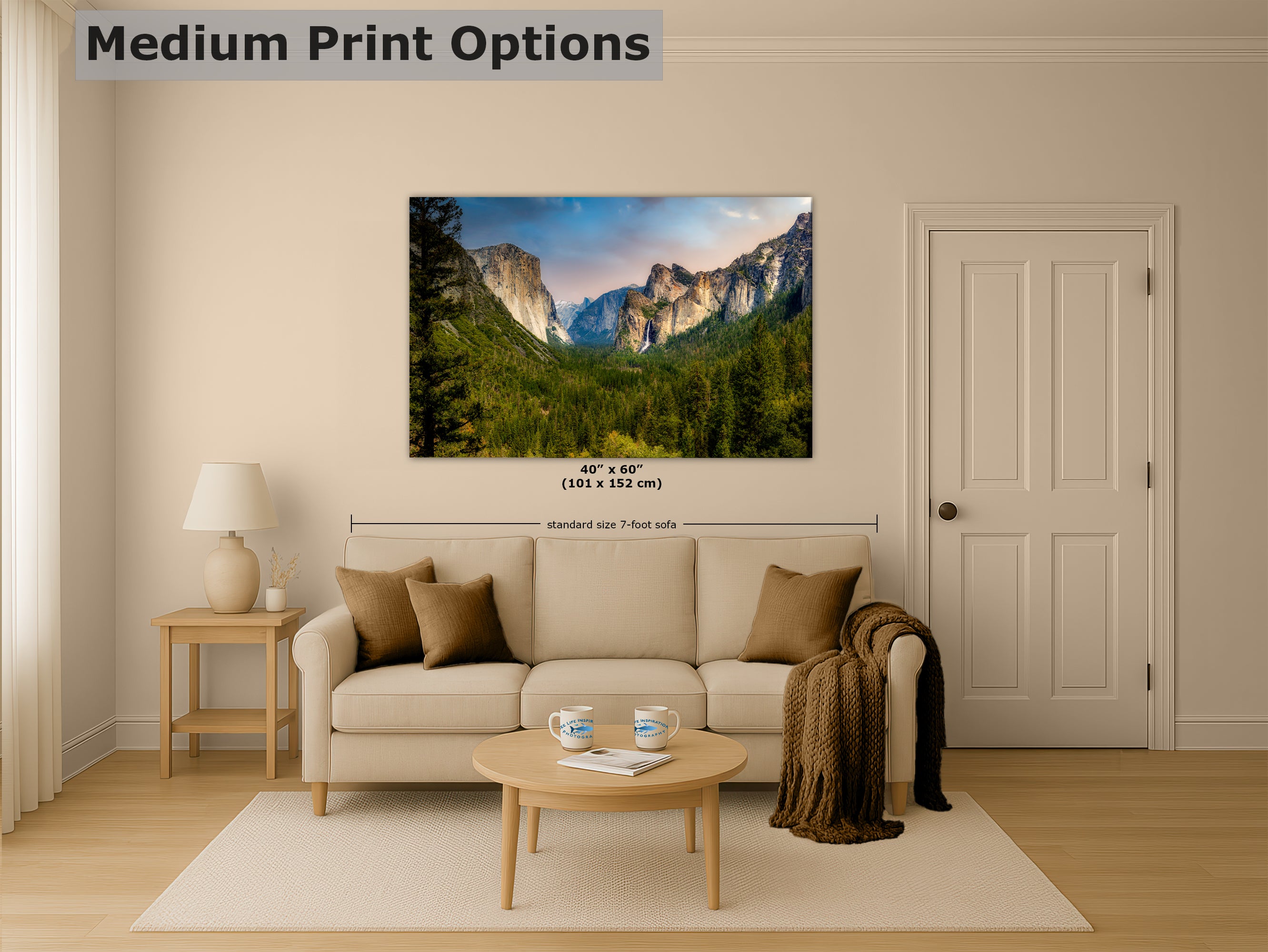 Yosemite National Park Mountain Picture Nature Photo Bohemian Relaxation Artwork for Meditation