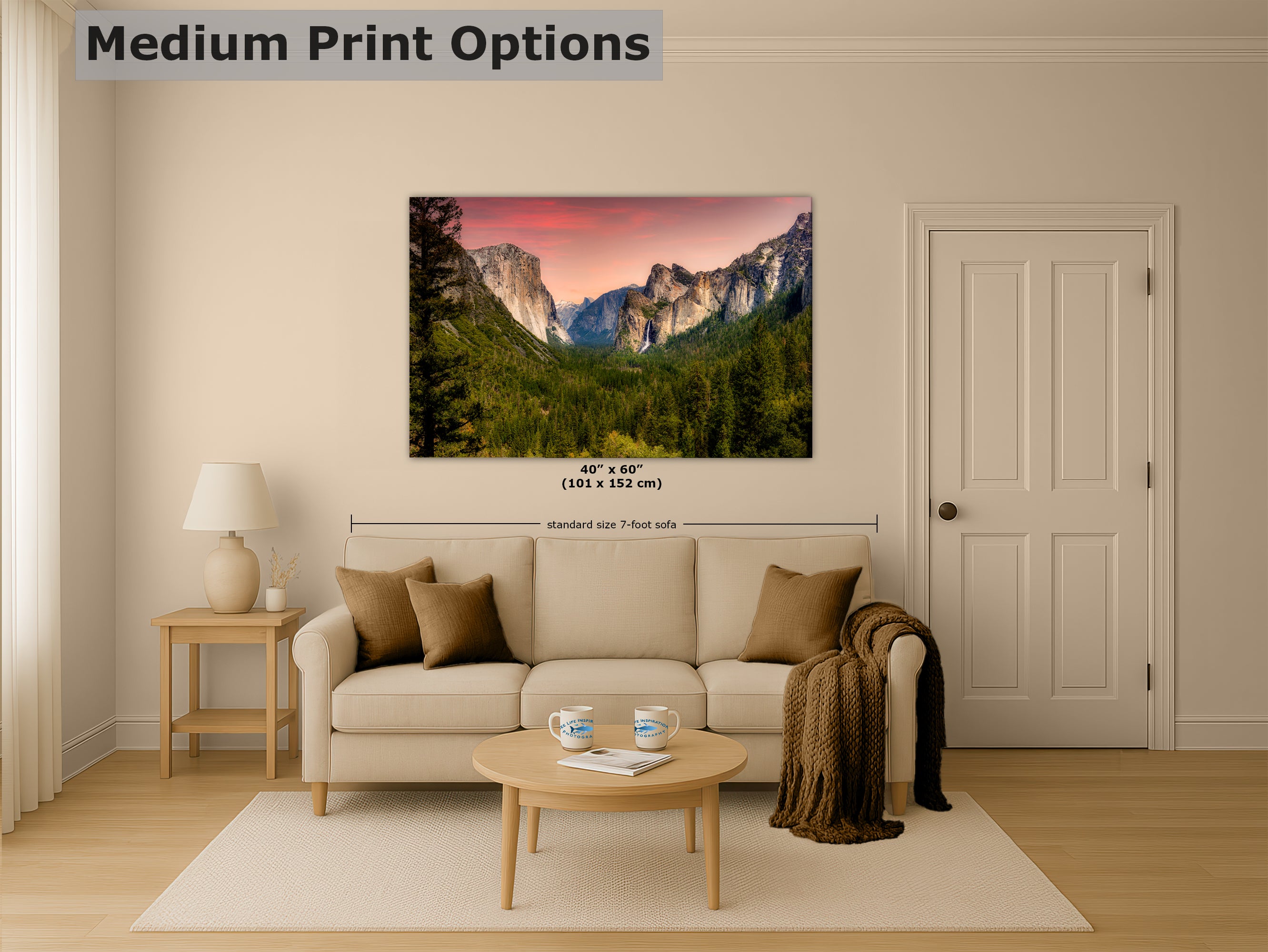 Yosemite National Park Mountain Picture Nature Photo Bohemian Relaxation Artwork for Meditation