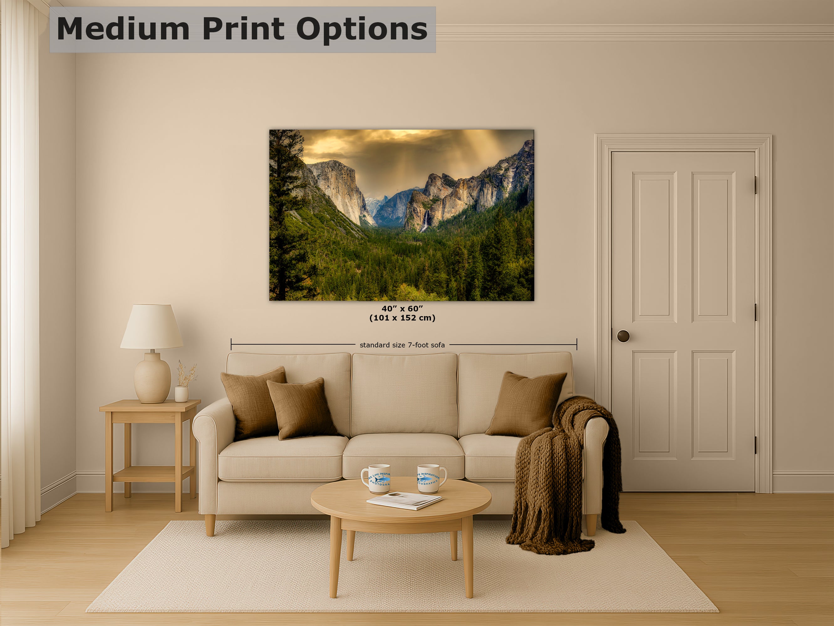 Yosemite National Park Mountain Picture Nature Photo Bohemian Relaxation Artwork for Meditation