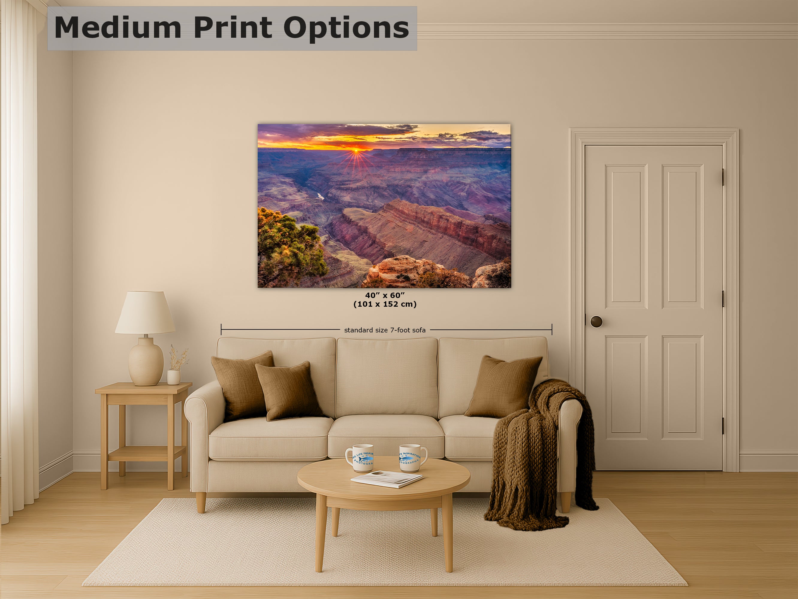 Grand Canyon National Park, Arizona Desert Picture Nature Photo, Bohemian Style Relaxation Artwork for Meditation, Office & House Decor