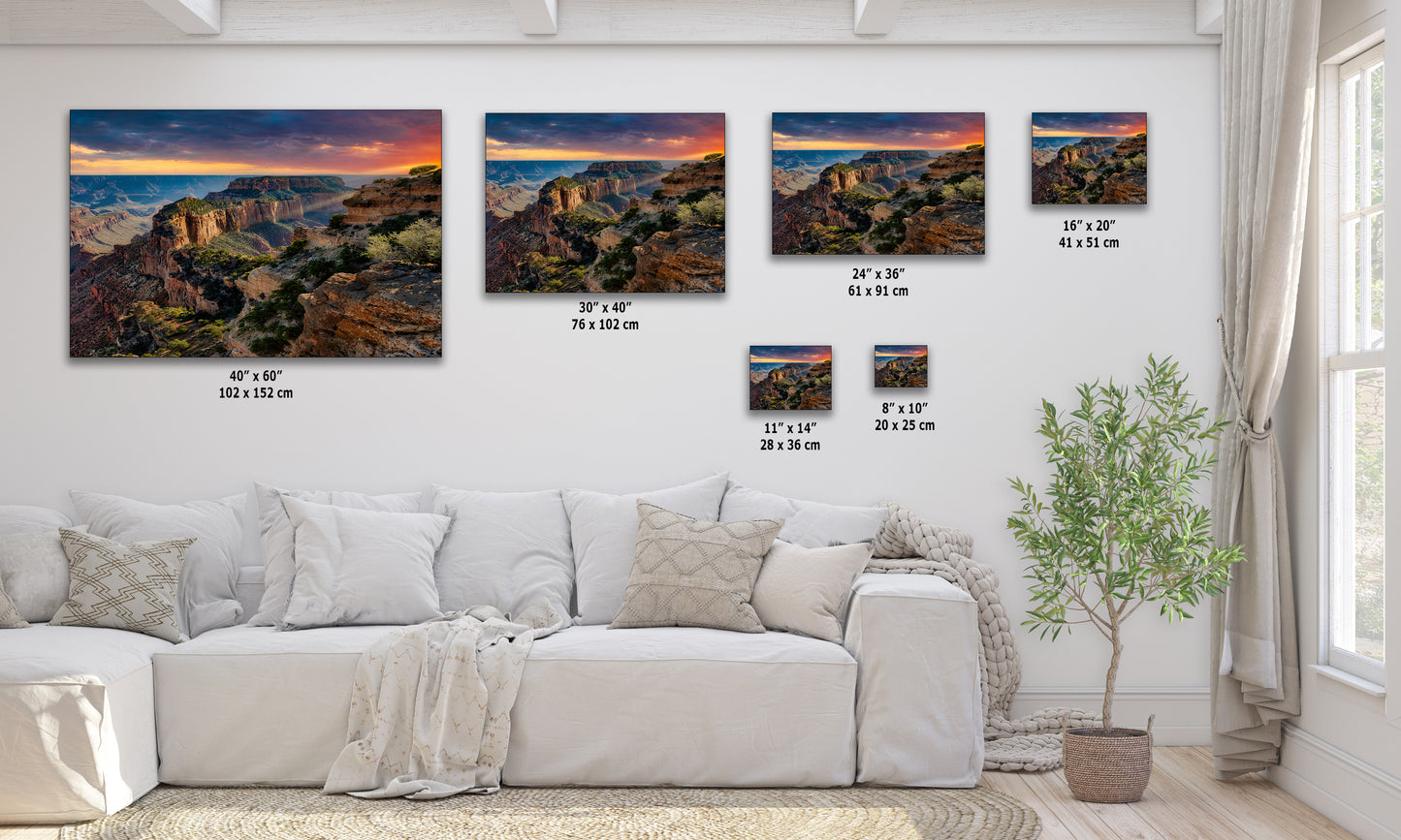 Grand Canyon National Park, North Rim Cape Royal, Arizona Desert Picture Nature Photo, Bohemian Style Relaxation Artwork for Meditation, Apartment, Office & House Decor