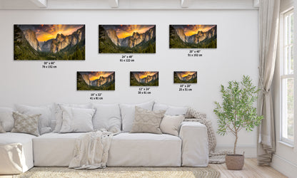 Tunnel View Yosemite National Park Mountain Picture Nature Photo Relaxation Artwork for Mediation, Office, & House Decor