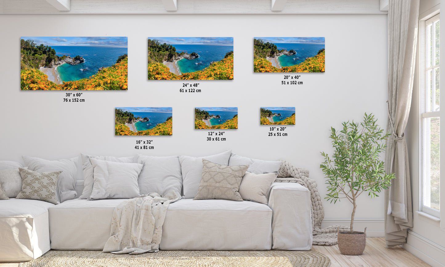 McWay Falls Wall Art Ocean Picture, Big Sur California Coastline Nature Photo