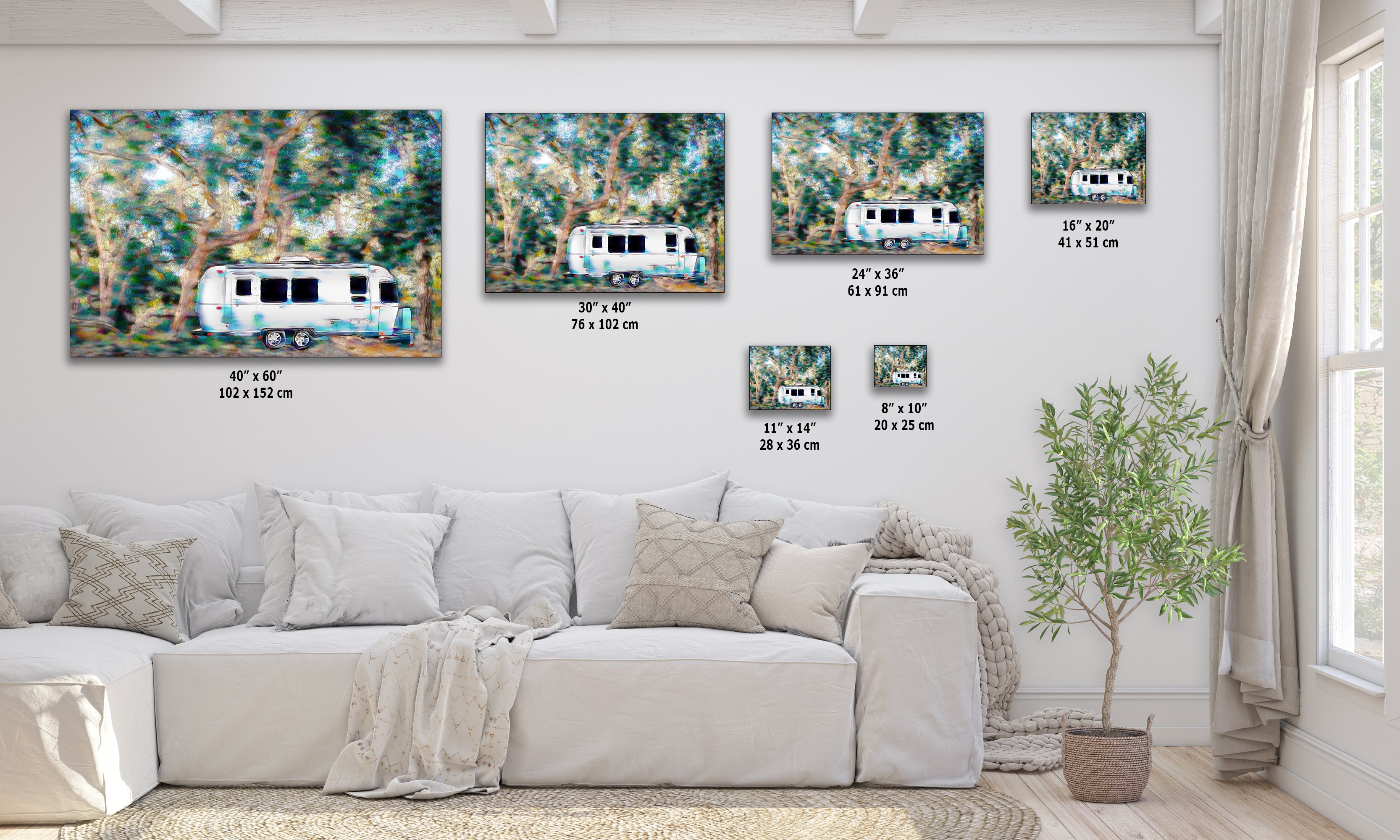 Airstream with Coast Live Oak Camping Decor