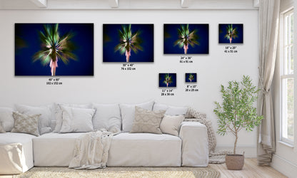 Palm Tree Forest Picture Impressionist Art Nature Photo Relaxation Artwork | Bohemian Style for Meditation, Office, & House Decor