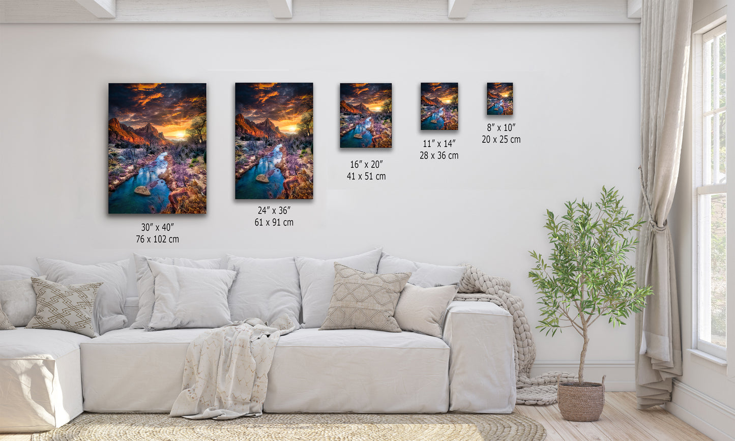 Zion National Park, Watchman, Southern Utah Desert Picture, Southwestern Wall Art, Relaxation Artwork Nature Photo for House Decor