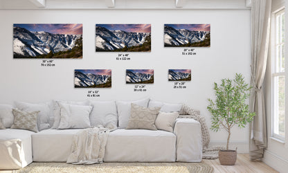 Mt Charleston Nevada Mountain Picture, Snowy Scenery Nature Photo Relaxation Artwork, Winter Landscape for Office, Dorm, Bohemian Decor