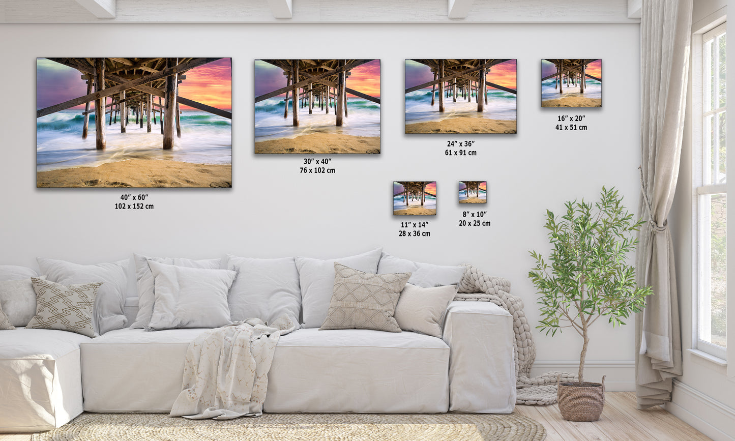 Southern California Coastline Ocean Picture Nature Photo, Relaxation Artwork, Newport Beach Pier Wall Art, Coastal Decor for Meditation
