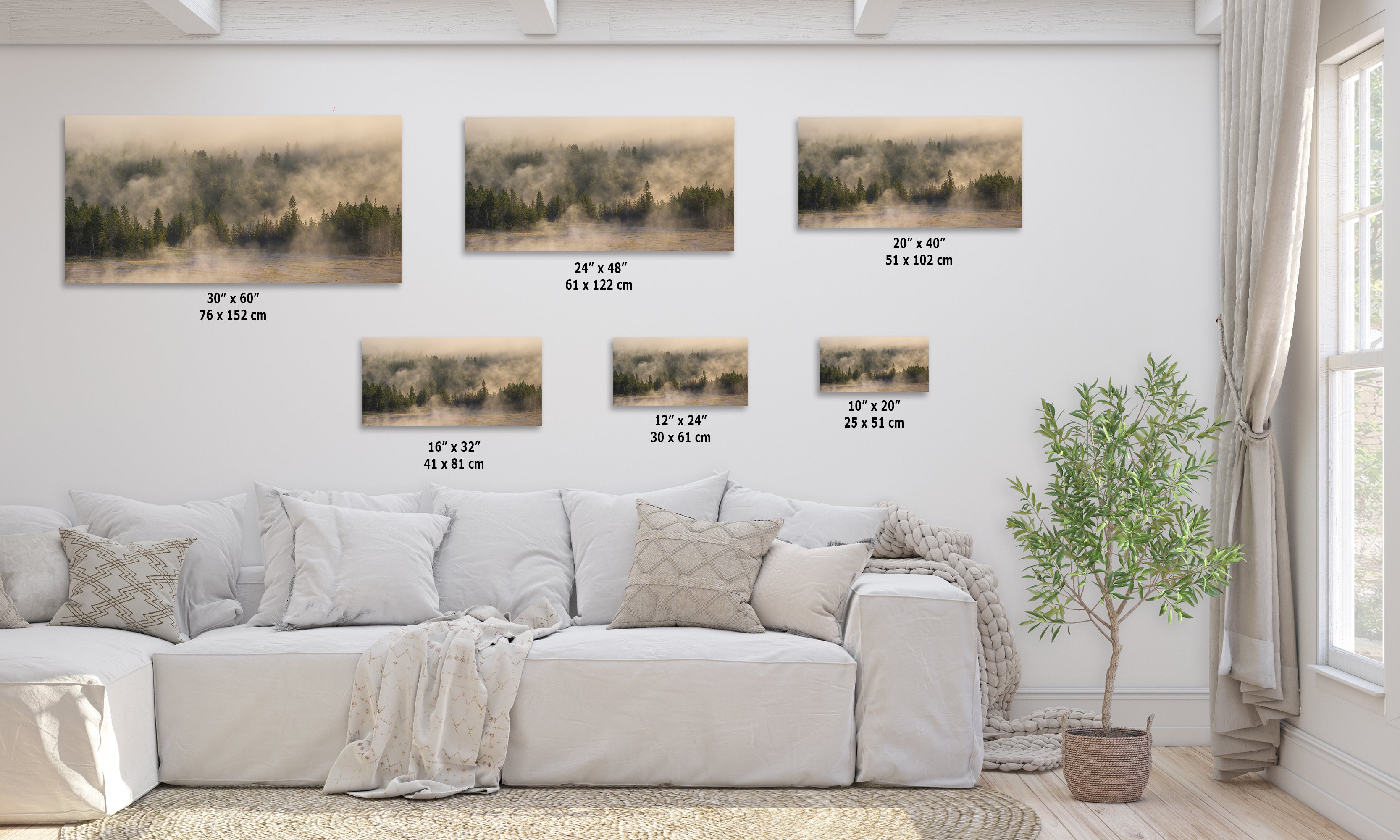 Foggy Forest Picture Forest Bathing Nature Photo, Yellowstone Misty Trees Wall Art, Cabin Decor, Canvas, Paper, Metal Prints