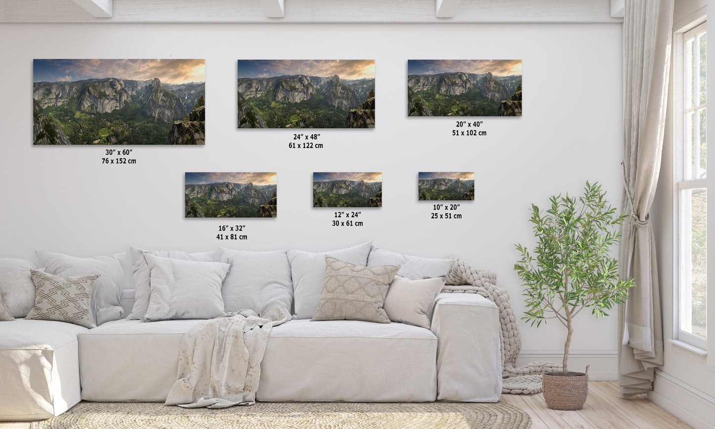 Glacier Point Yosemite National Park Nature Photo Relaxation Artwork, Sierra Nevada Scenic Picture for Meditation, Office, and House Decor