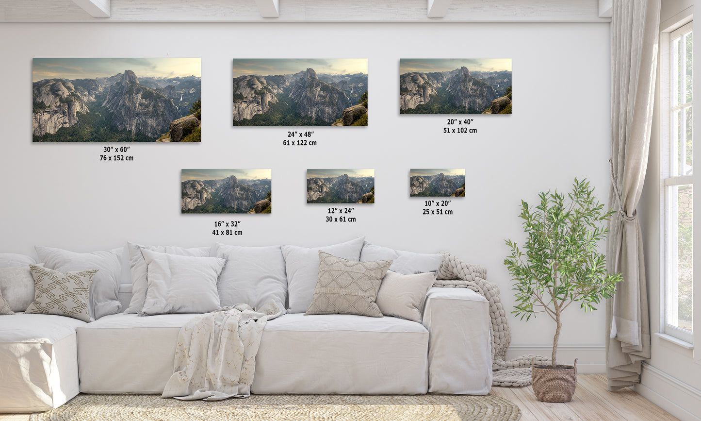 Glacier Point Yosemite National Park Nature Photo Relaxation Artwork of Half Dome for Meditation, Office, and House Decor