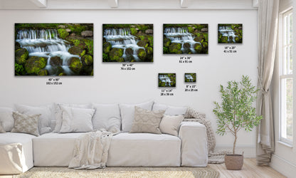 Yosemite National Park Cascading Waterfall Picture Nature Photo Relaxation Artwork for Meditation, Office, Apartment, and House Decor