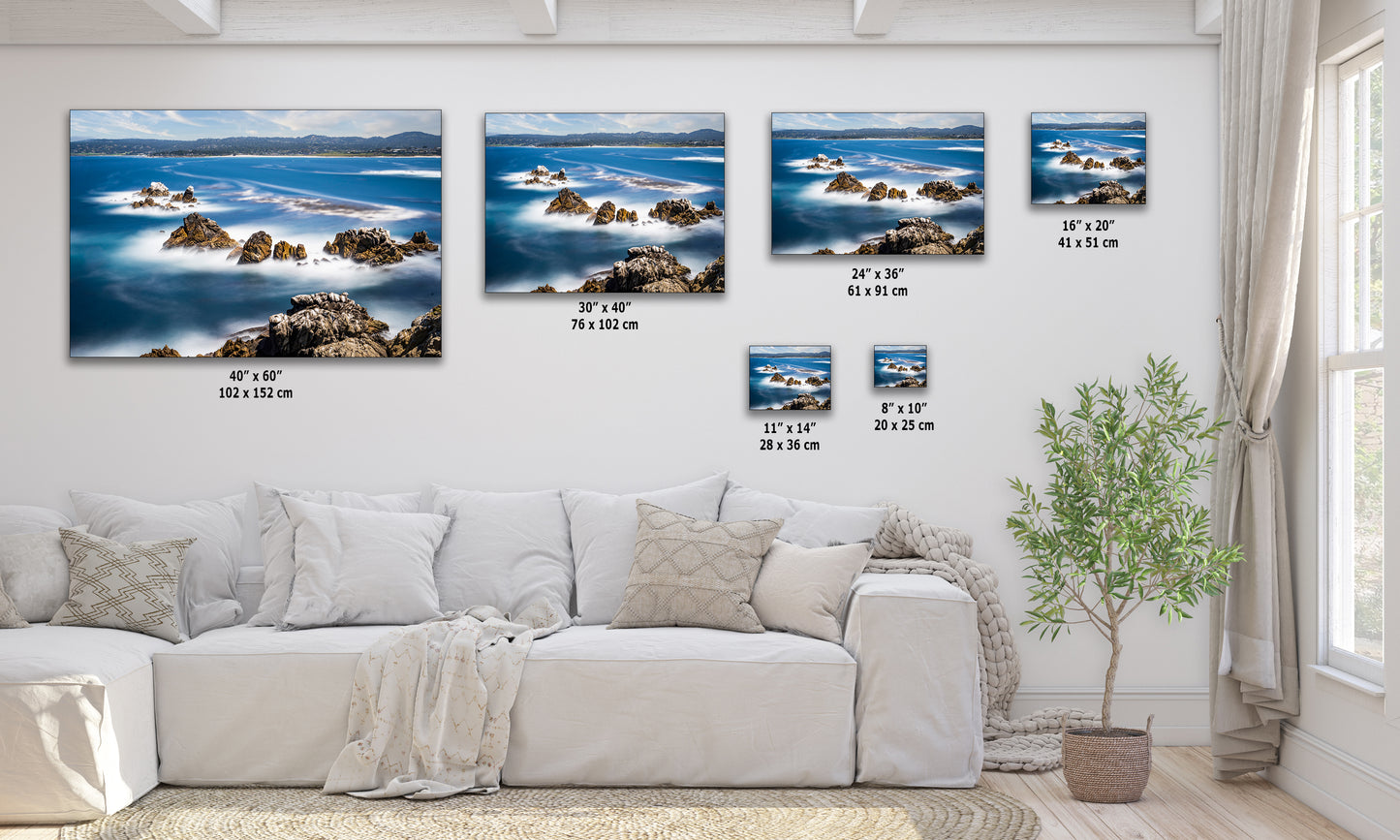 Point Lobos Shoreline, Carmel California Coastline Ocean Picture, Relaxation Artwork Nature Photo for Meditation, Office, Dorm, House Decor